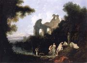 unknow artist Landscape,Ruins and Figure Germany oil painting artist